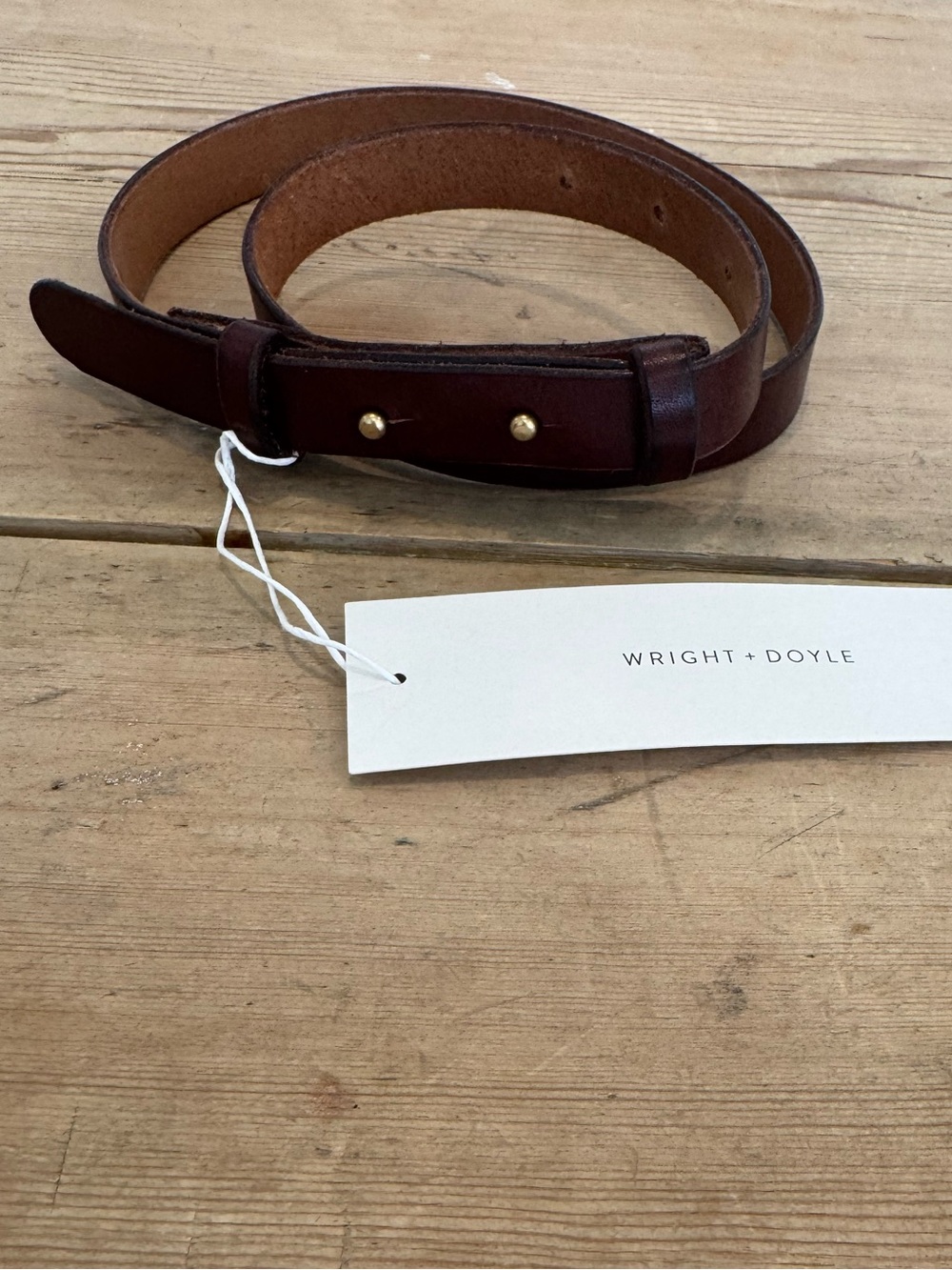 Wright and Doyle Leather belt in clove